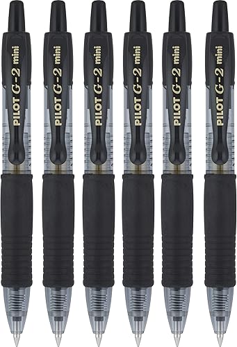 Pilot G2 Pixie Black Pilot G2 Pixie - Bolígrafo roller de 0.028 in, punta de punta de 0.015 in, ancho de línea, mini, tinta de gel, retráctil, 207