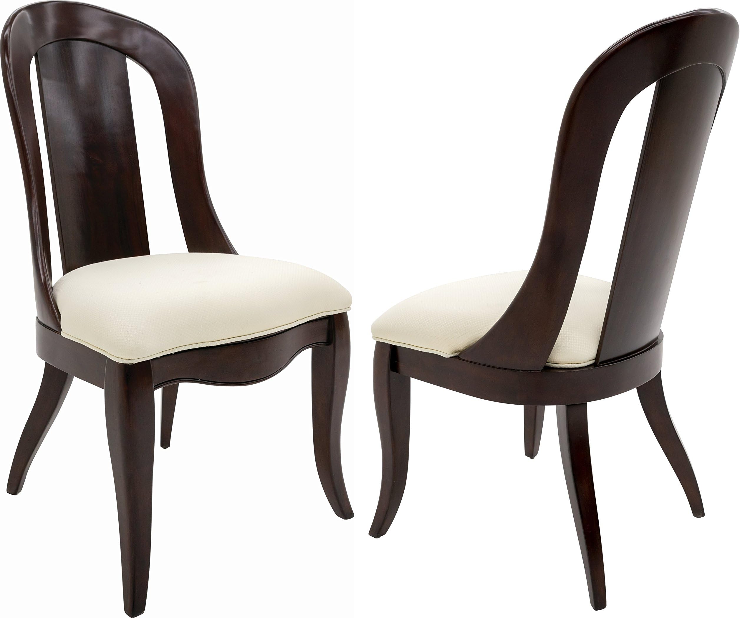 Shermag Aston Upholstered Seat Chair, Espresso/Ivory