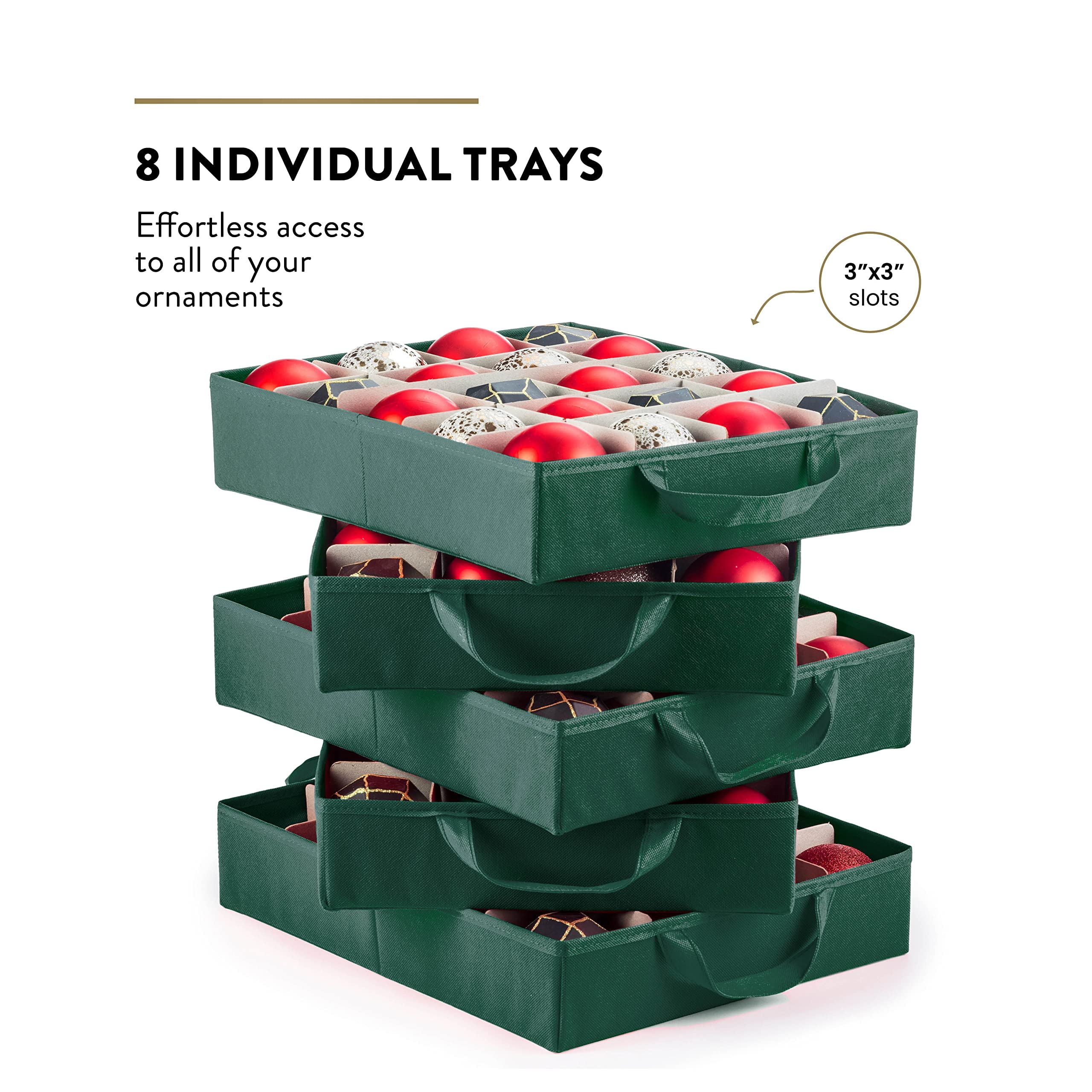 Amazon.com: ZOBER Christmas Ornament Storage Box - Stores 200 3
