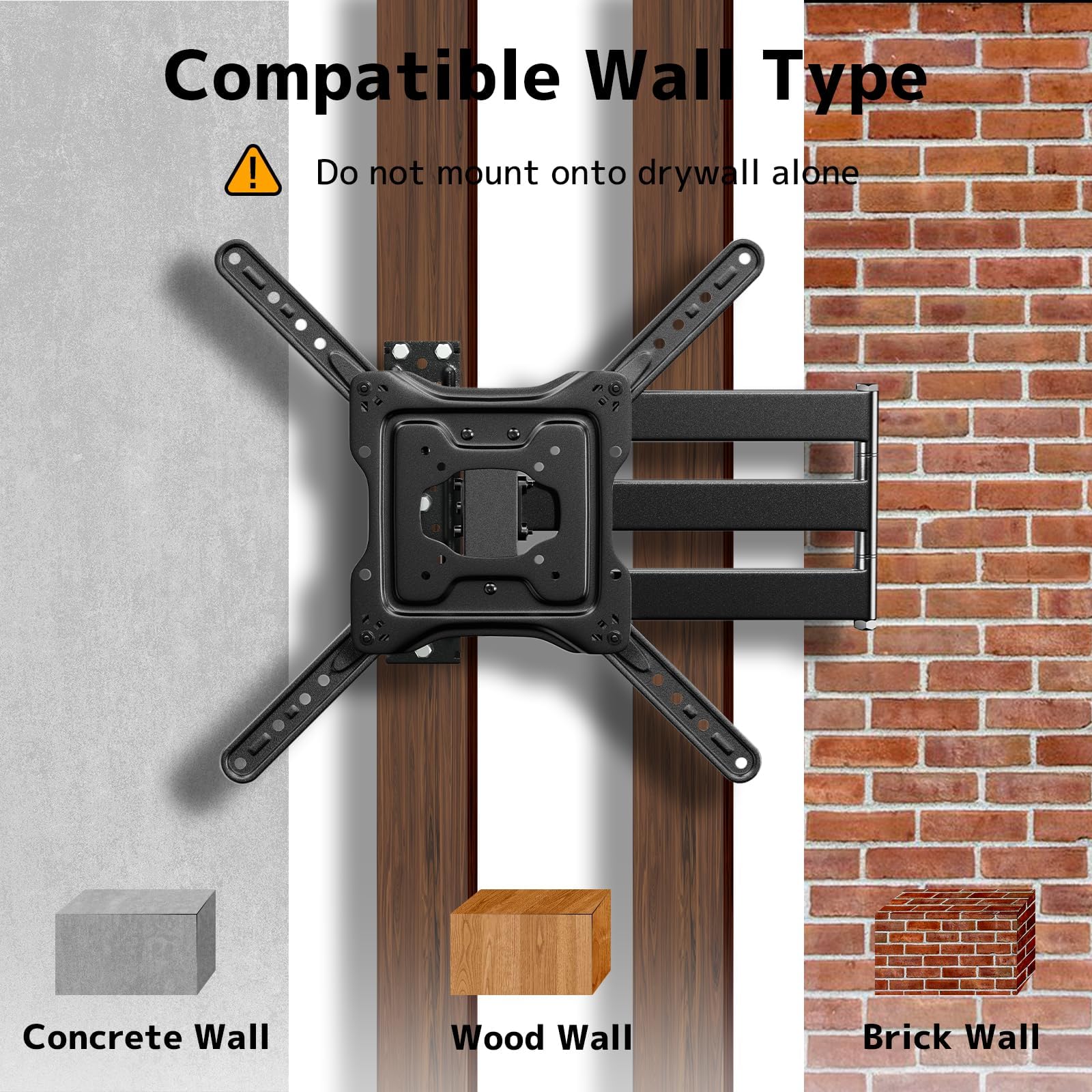 Supporto TV Parete con Braccio Extra Lungo 728mm per TV da 23-65 pollici, staffa TV angolare con supporto girevole e inclinabile a 180°, Max. VESA 400 x 400 mm, può reggere fino a 35KG