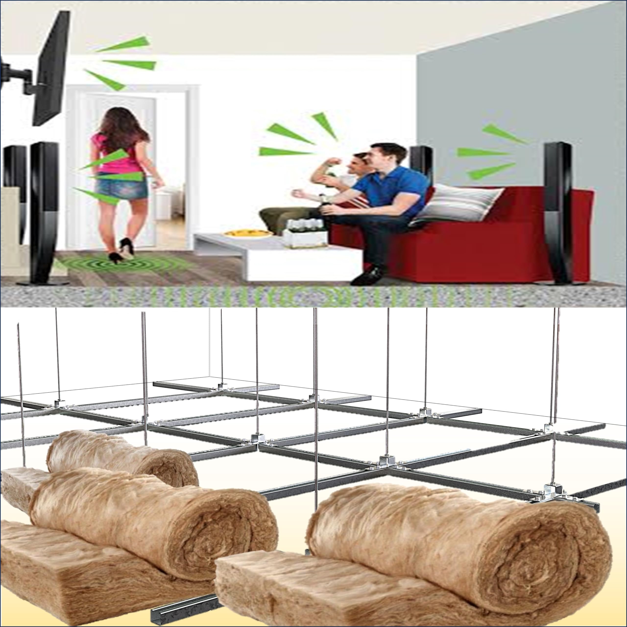 FUTURAZeta - Isolamento Soffitto controsoffitto Isolamento Acustico e Termico in Lana Minerale spessore 95 mm Rotolo da 4,20 metri quadrati (4,20 mq)