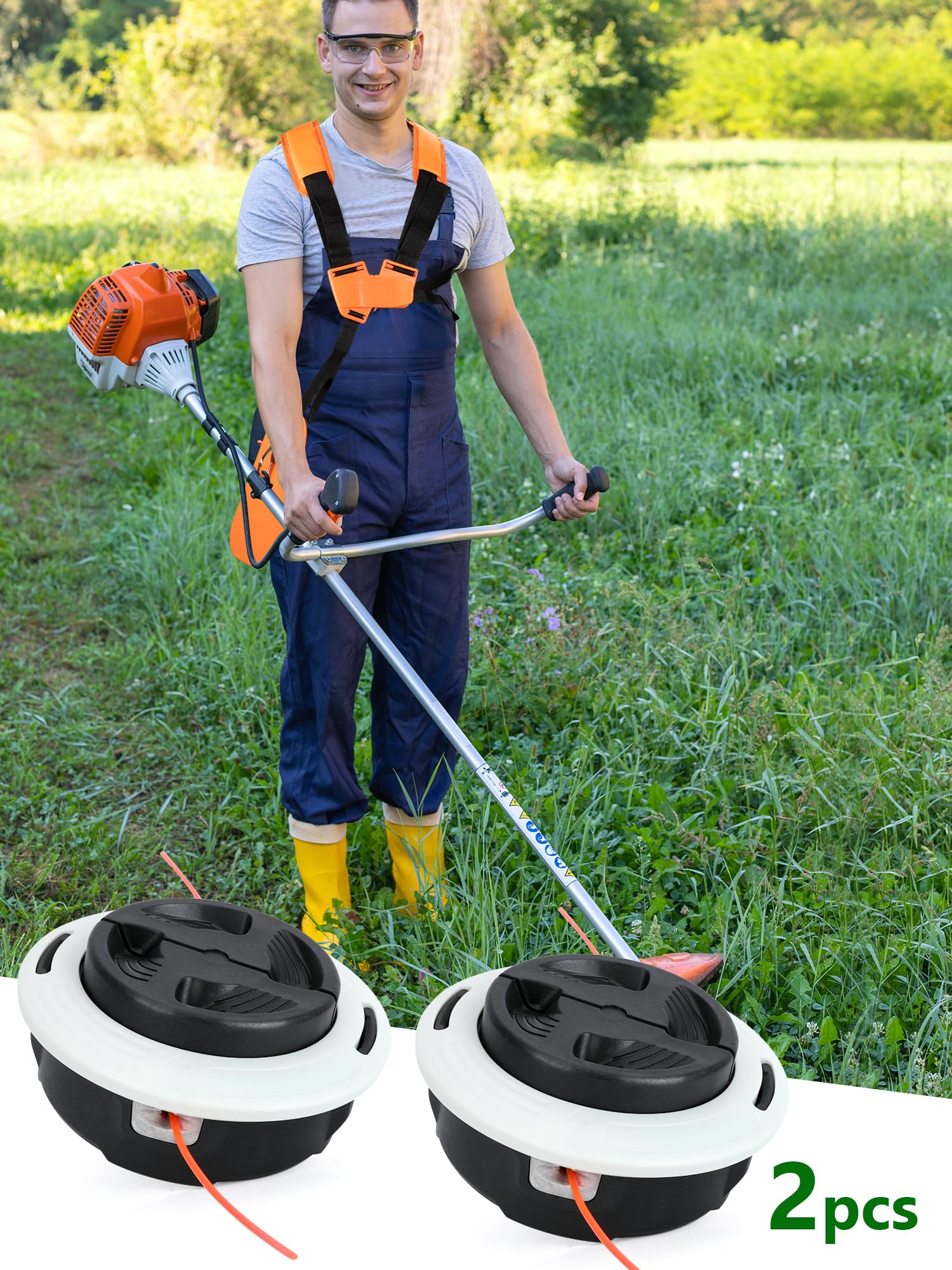 YOUSHARES Mähkopf Fadenkopf für Stihl Autocut C26-2 M10x1.0 4002-710-2169 Motorsense Passt Stihl FS, FR Serie Ersatzteile Rasentrimmer Freischneider Kopf Trimmer Head Stihl Rasenmäher Zubehör, 2 Stück
