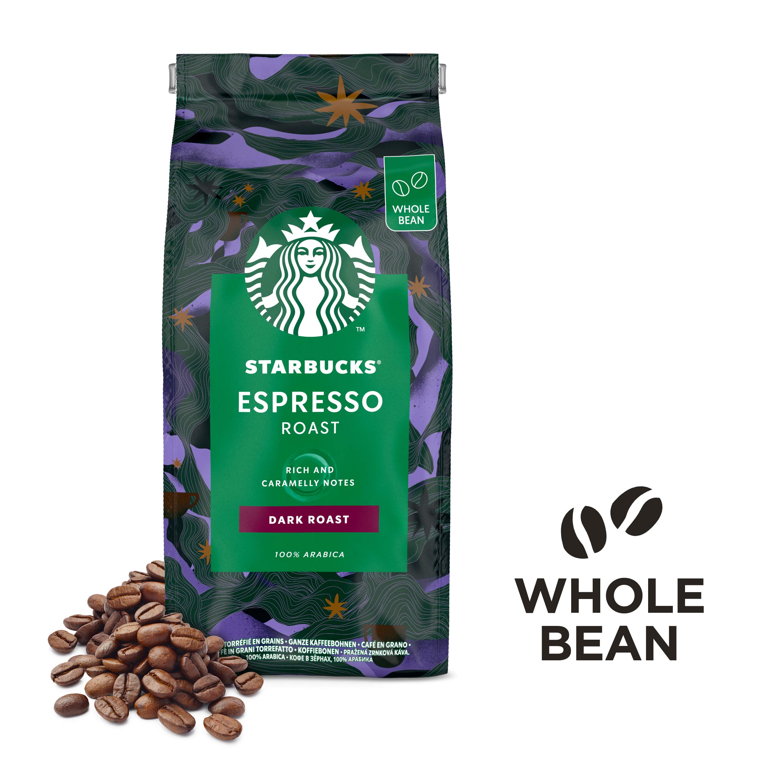 STARBUCKS Espresso Roast Café De Grano Entero De Tostado Intenso (4 Bolsa de 450g) & Pike Place Café De Grano Entero De Tostado Medio 6 Bolsa de 200g