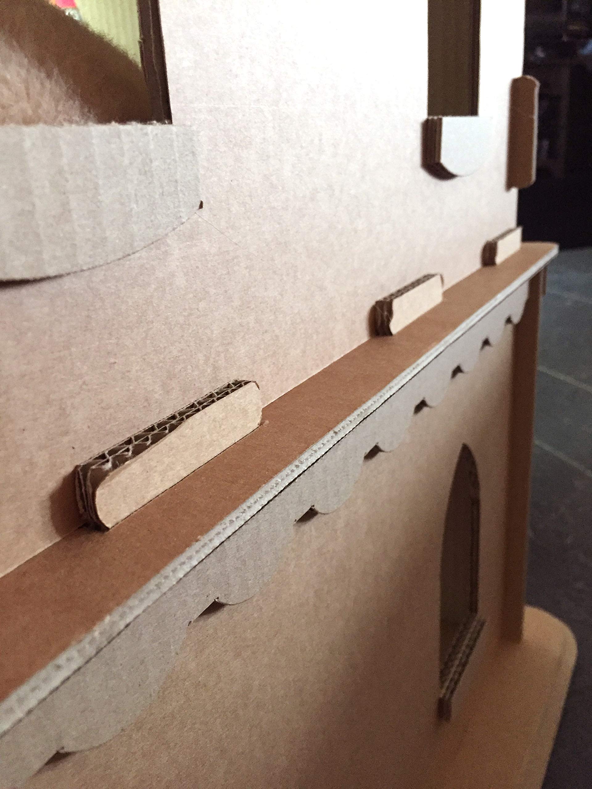 Katzenburg aus Wellpappe, Katzenhöhle, Katzenhaus, Katzenschloss, Katzenbedarf, Katzenkorb, Katzenvilla, Katzenliege, Katzenspielplatz, Katzenspielhaus, faltbar, Katzenbett