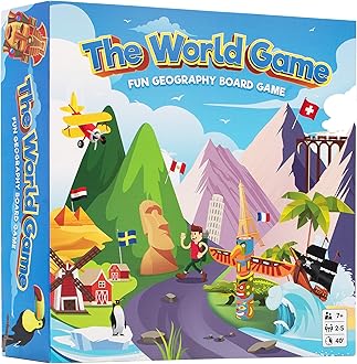 The World Game - Fun Geography Board Game - Educational Game for Kids & Adults - Cool Learning Gift Idea for Teenage Boys & Girls, 2-5 players