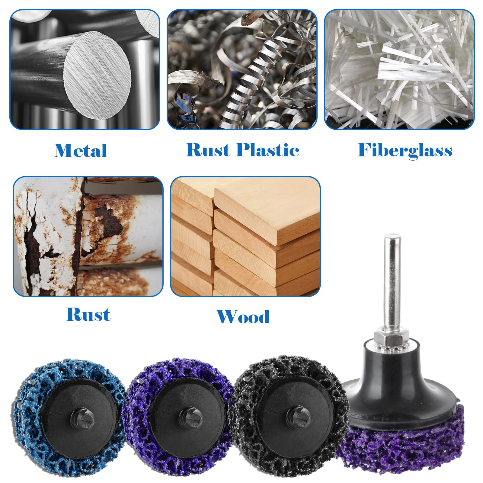 STARVAST 60 Stück CSD Scheibe Schleifscheibe 50mm Schleifaufsatz für Akkuschrauber Schleifen für Dremel, Reinigungsscheibe Set für Bohrmaschine von Farbe, Rost, Oxidation Reinigen & Entfernen