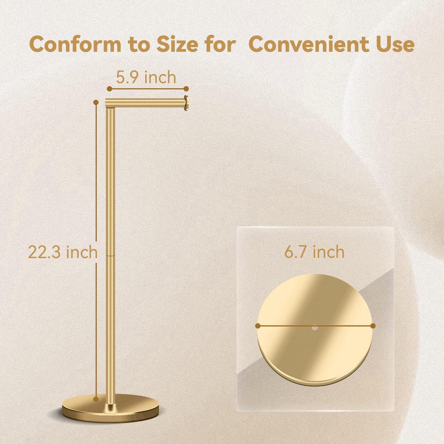22 Inch Freestanding Toilet Paper Stand, Heavy Duty with 3-4 Roll Reserve — Amazon image 4