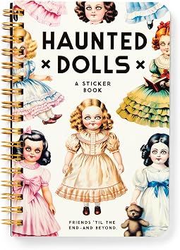 Brass Monkey Haunted Dolls   Sticker Book with 18 Pages of Traditional Vintage Inspired Haunted Doll Stickers and 2 Pages of Puffy Stickers A Sticker Book