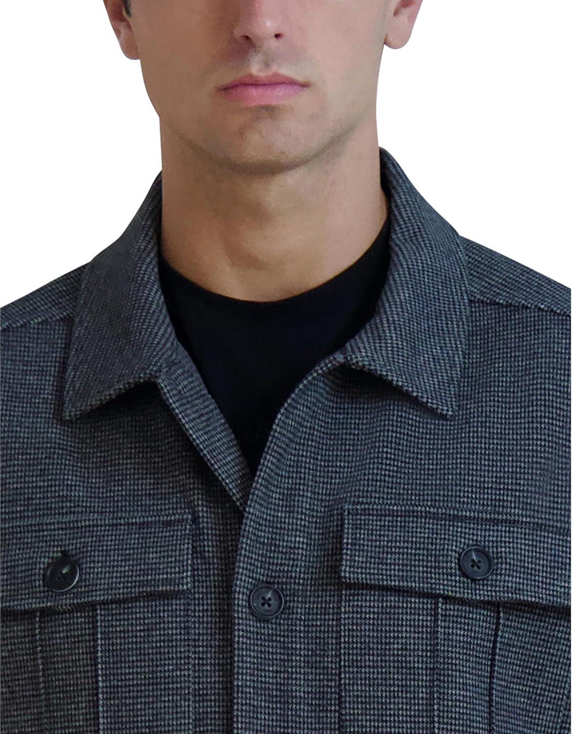 Karl Lagerfeld Mens Long Sleeve Heathered Shirt Jacket - Image 5