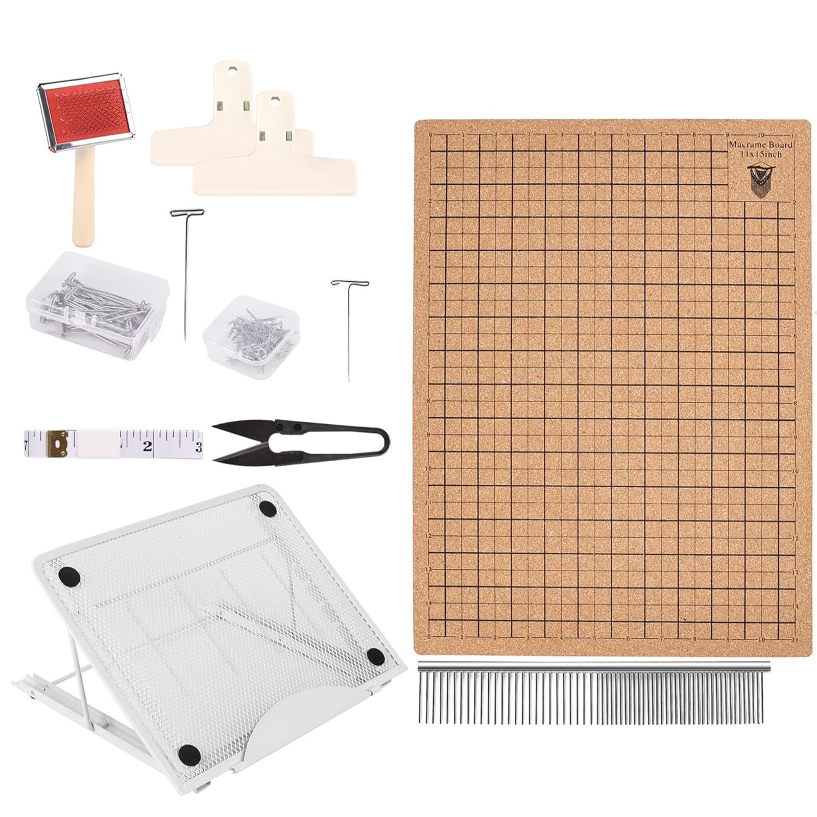 Kalttoy 12x16 Inch Large Lace Weaving Board with Knitting Accessories for Granny Squares Bracelets Crochet Craft Project Wooden Weaving Board