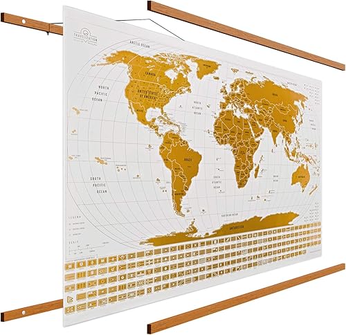 Travelization Marco magnético para colgar pósteres de 24 pulgadas + juego original de mapa del mundo para rascar de 24 x 17 pulgadas disponible en Yaxa Colombia