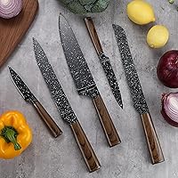 Vista 7 de Vvwgkpk Juego de cuchillos de cocina de 12 piezas con bloque de madera, juegos de cuchillos de chef profesionales con cuchillos de carne, cuchillo