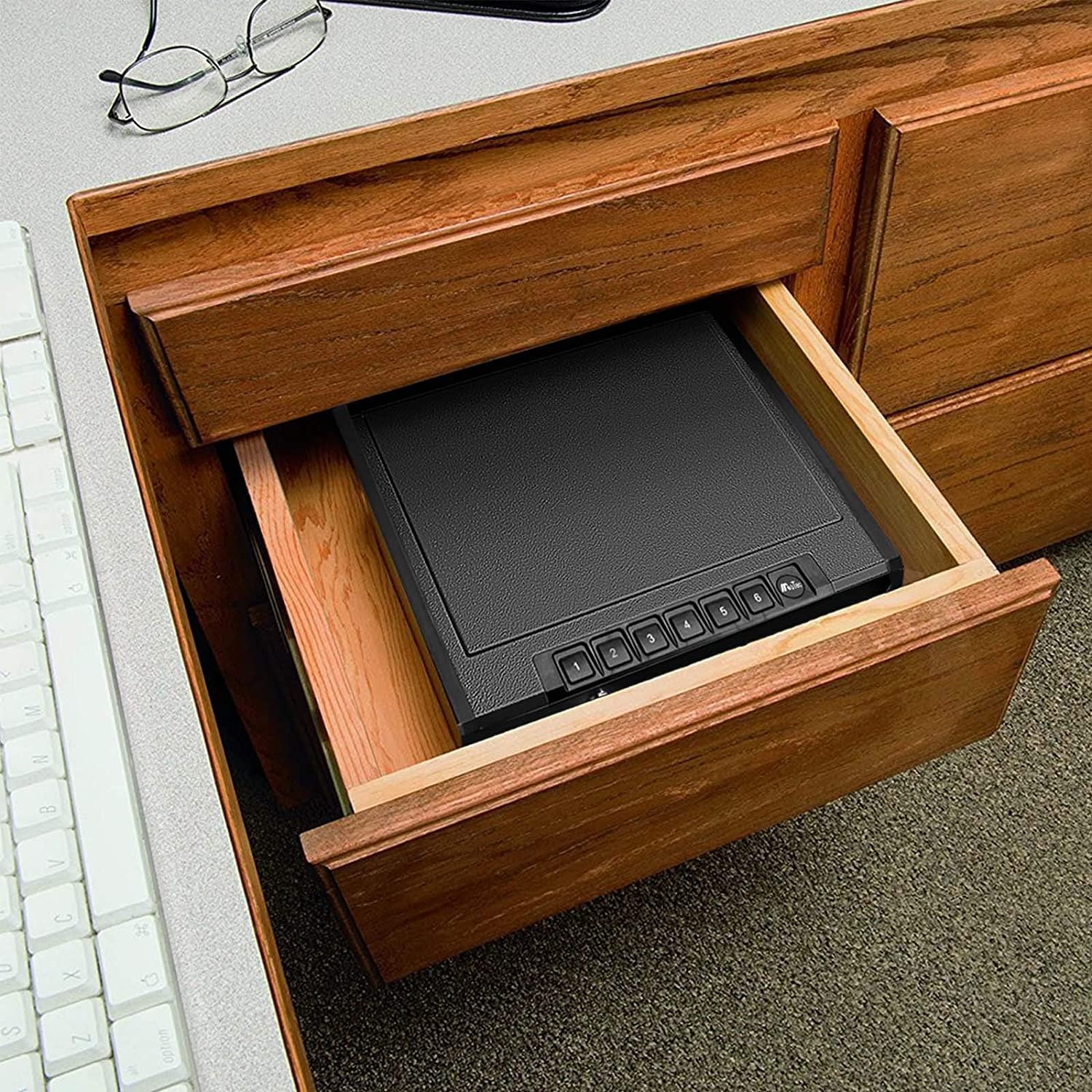 Biometric Gun Safe for Pistols, Quick Access Handgun Safe for Home, Fingerprint Hand Gun Safe Firearm Case Box - Upgraded Biometric/Keypad/Key Access,Silent Mode (Biometric Fingerprint Gun Safe)