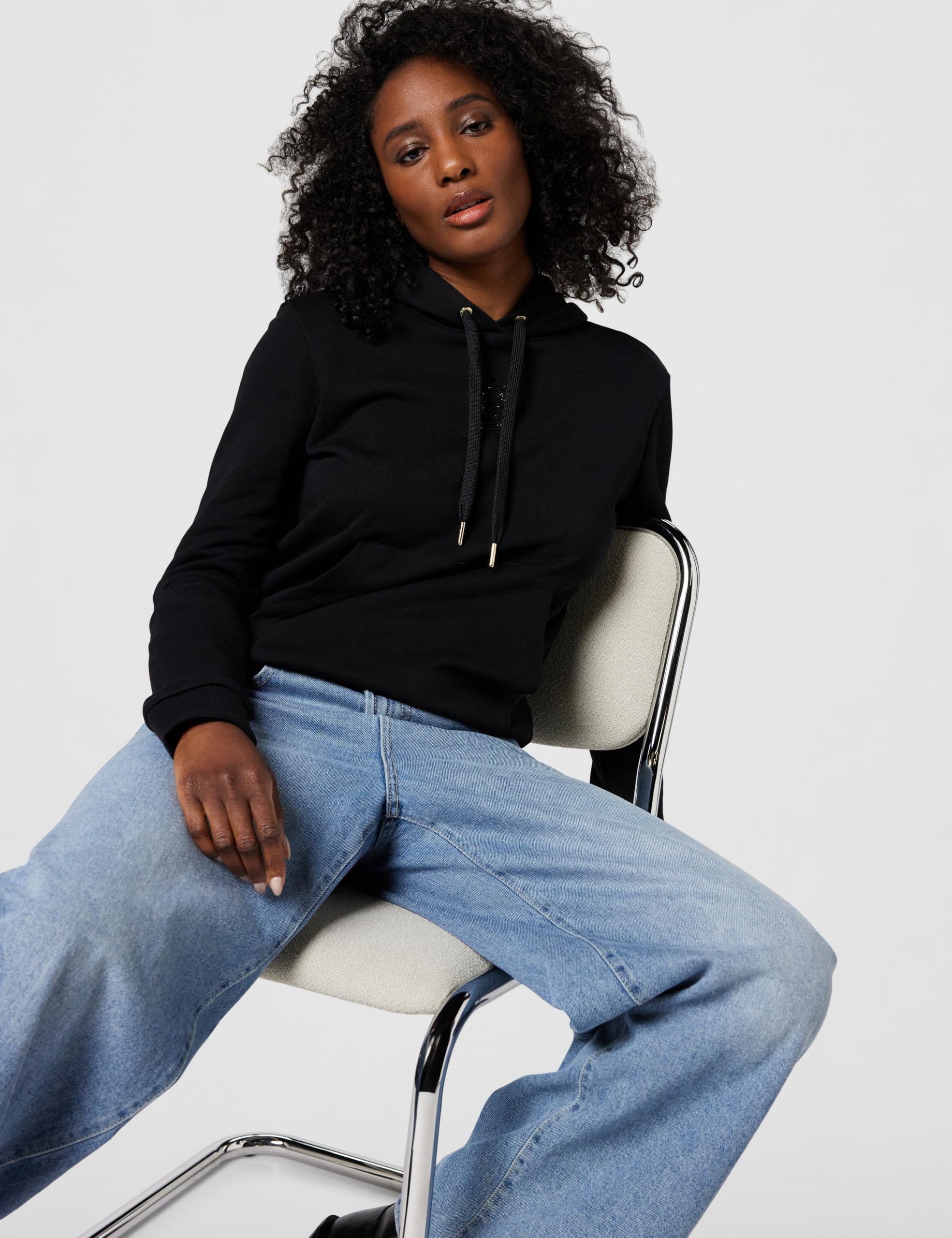 Armani Exchange Cuffed Sleeve Front Tone On Tone Logo Maglia di Tuta Donna (Pacco da 1)