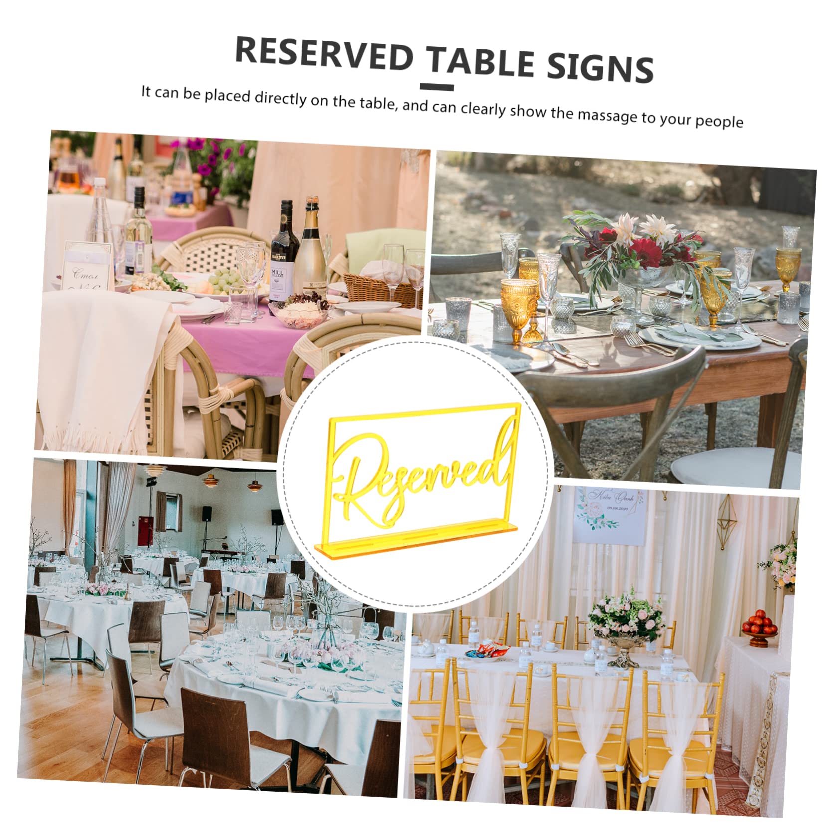 Cabilock 2 Juegos Tablero De Reserva De Asientos Mesa Restaurante Junta Acrilico El Acontecimiento Titular De Tarjetas De Lugar De Bodas Signos Reservados Para La Boda Acrílico 6 Piezas * 2