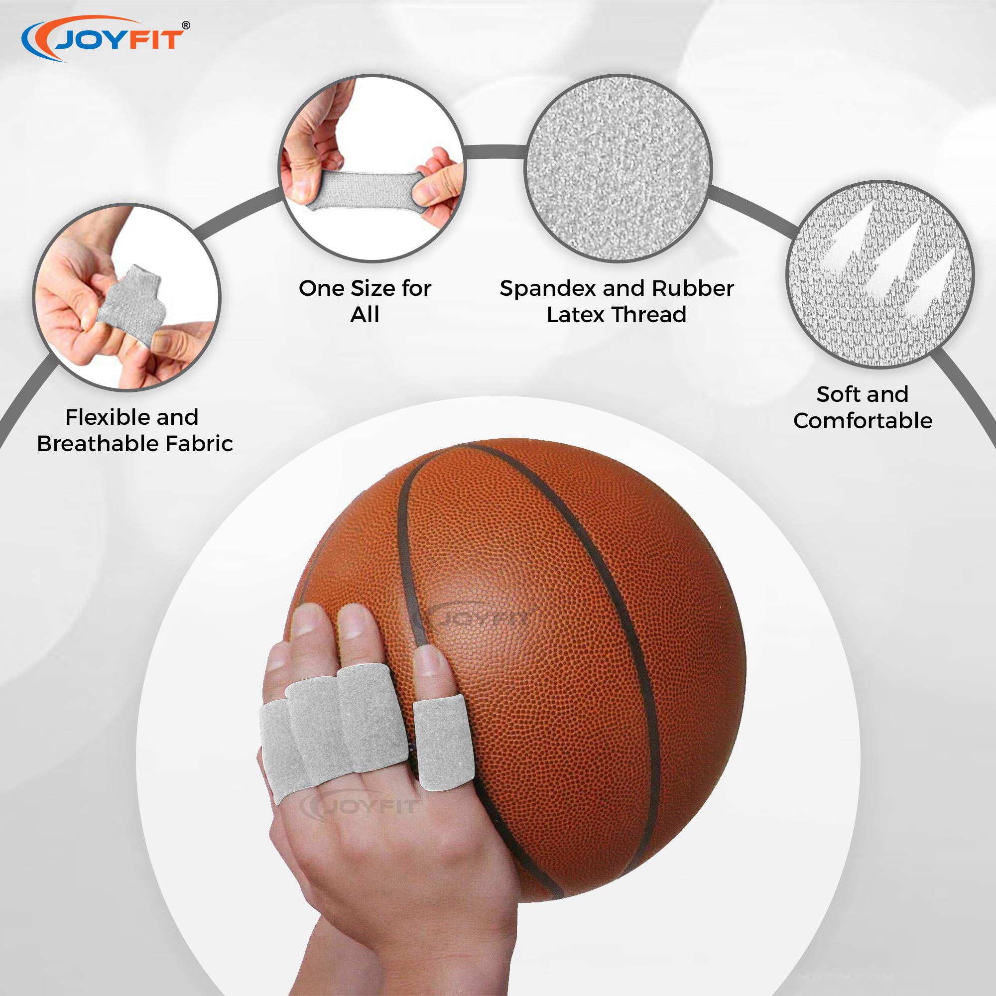 JoyFit Nylon Sleeve Protector ,Finger Support,Standard (Grey), Free Size