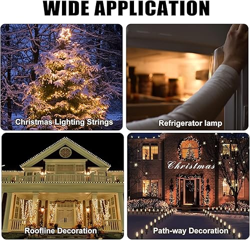 Miniatura 7 de KGC Paquete de 50 bombillas LED Edison de repuesto C9 de plástico, 0.6 W equivalente a 7 W, blanco cálido 2200 K, sin vidrio inastillable e