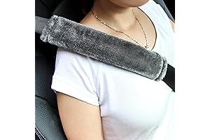 Amooca Soft Faux Fur Universal Fit Seatbelt Cover for Car and More