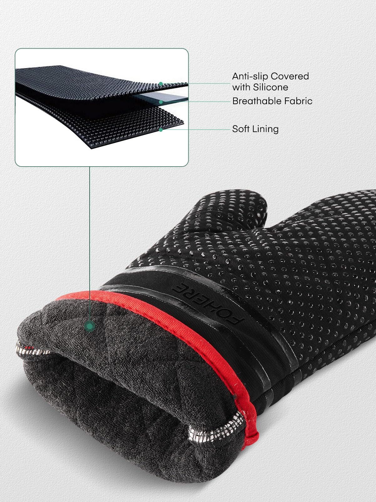 Gants De Cuisine, Lot De 2 Jusqu'à 240 ° C - Silicone Gants De Gril Extremement