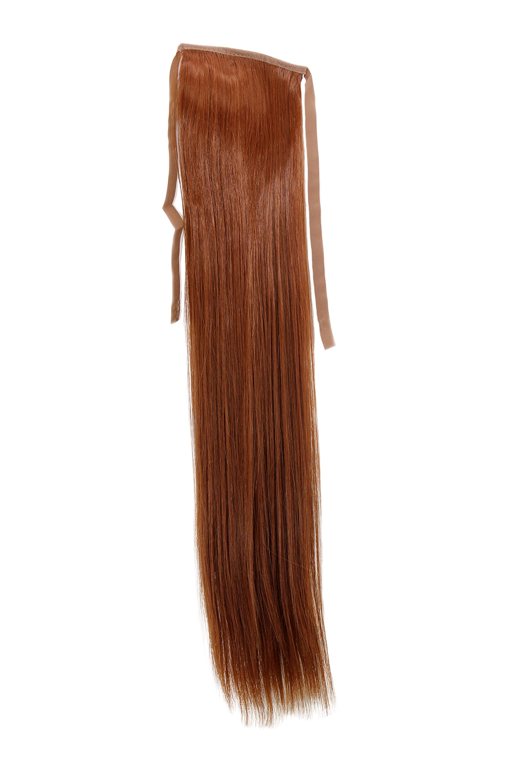 WIG ME UP - YZF-TS18-30 Hairpiece Pontail Pigtail extension slim light straighty comb and ribbon copper brown