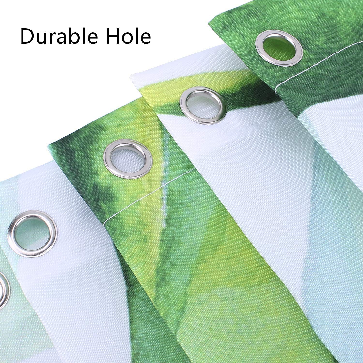 Shower Curtain with Plastic Hooks, Mildew Resistant Waterproof, Polyester Washable Fabric - Image 3