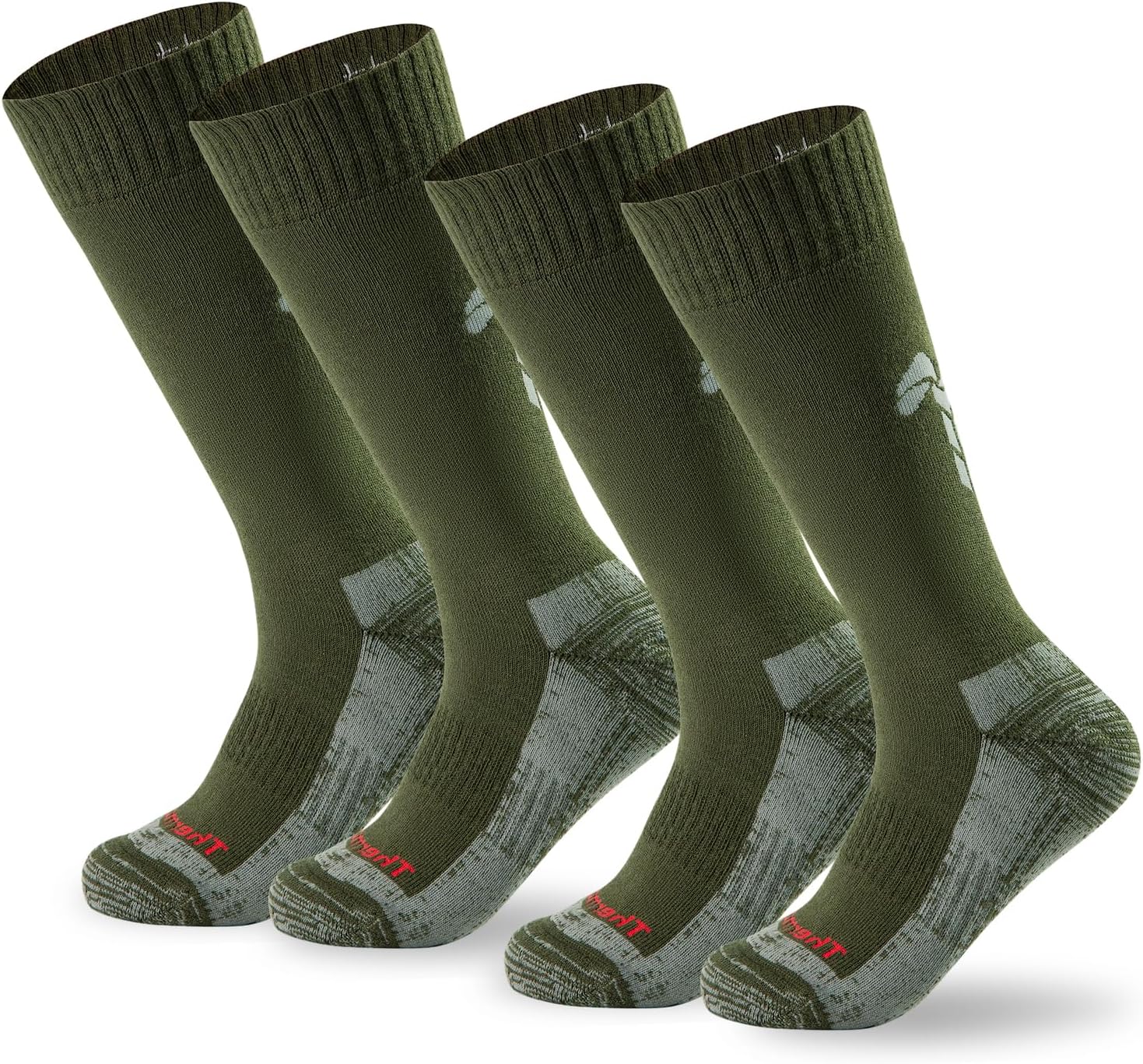 Tactical Boot Socks for Men, Mid-Calf, Cushioned, Moisture-Wicking & Quick-Dry, Athletic Support, 2-Pack