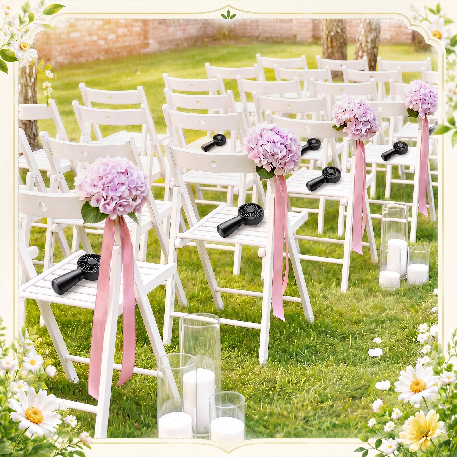Tragbarer Mini-Ventilator, klein, leicht, wiederaufladbar, für Damen, Brautjungfer, Geschenke, Make-up, Reisen, Sommer, Strand, Outdoor, Schwarz, 12 Stück