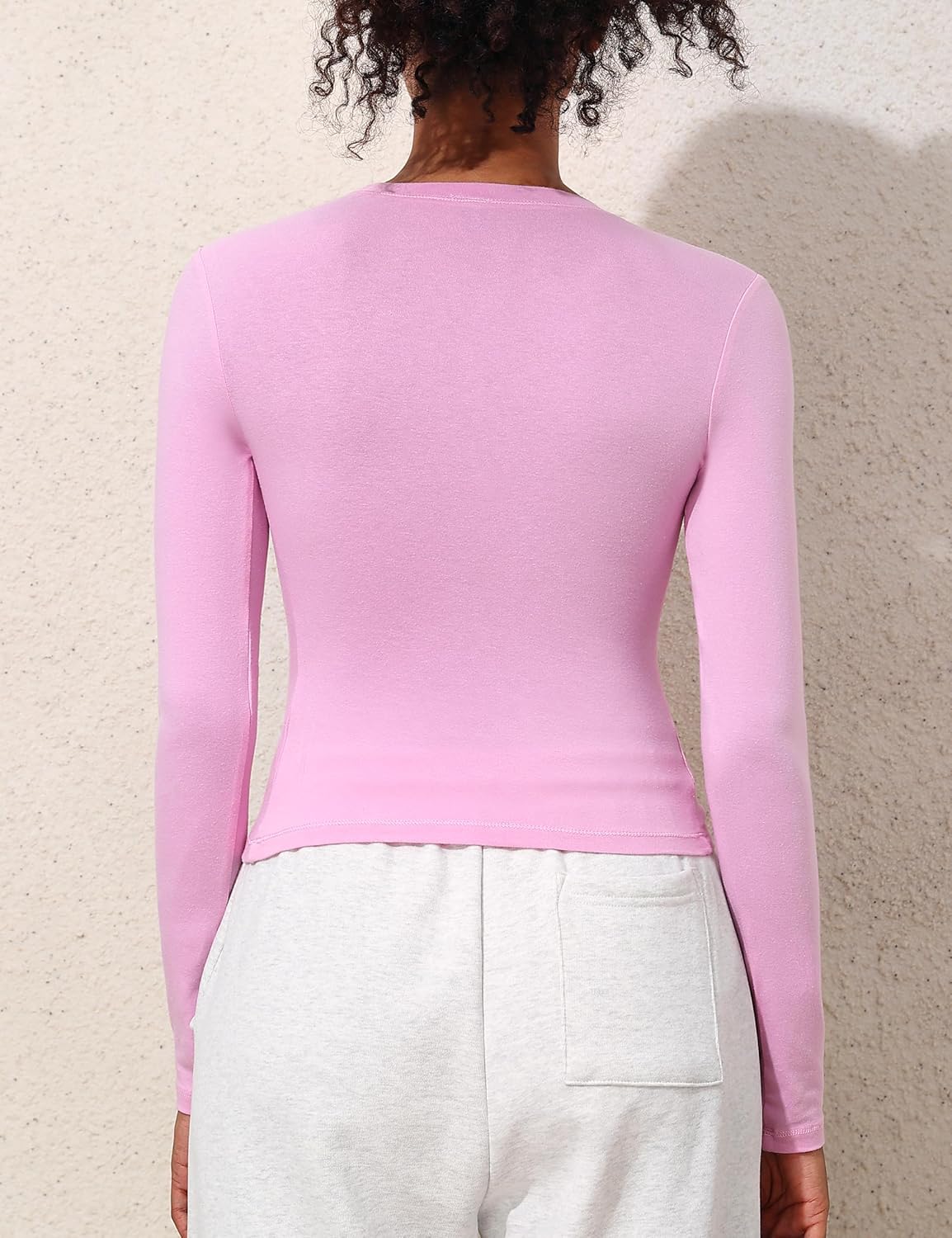 PrettyGuide Women's Cotton Jersey Long Sleeve Shirts Tight Fit Crewneck Crop Tops Basic Fall Going Out Y2K Tops - Image 6