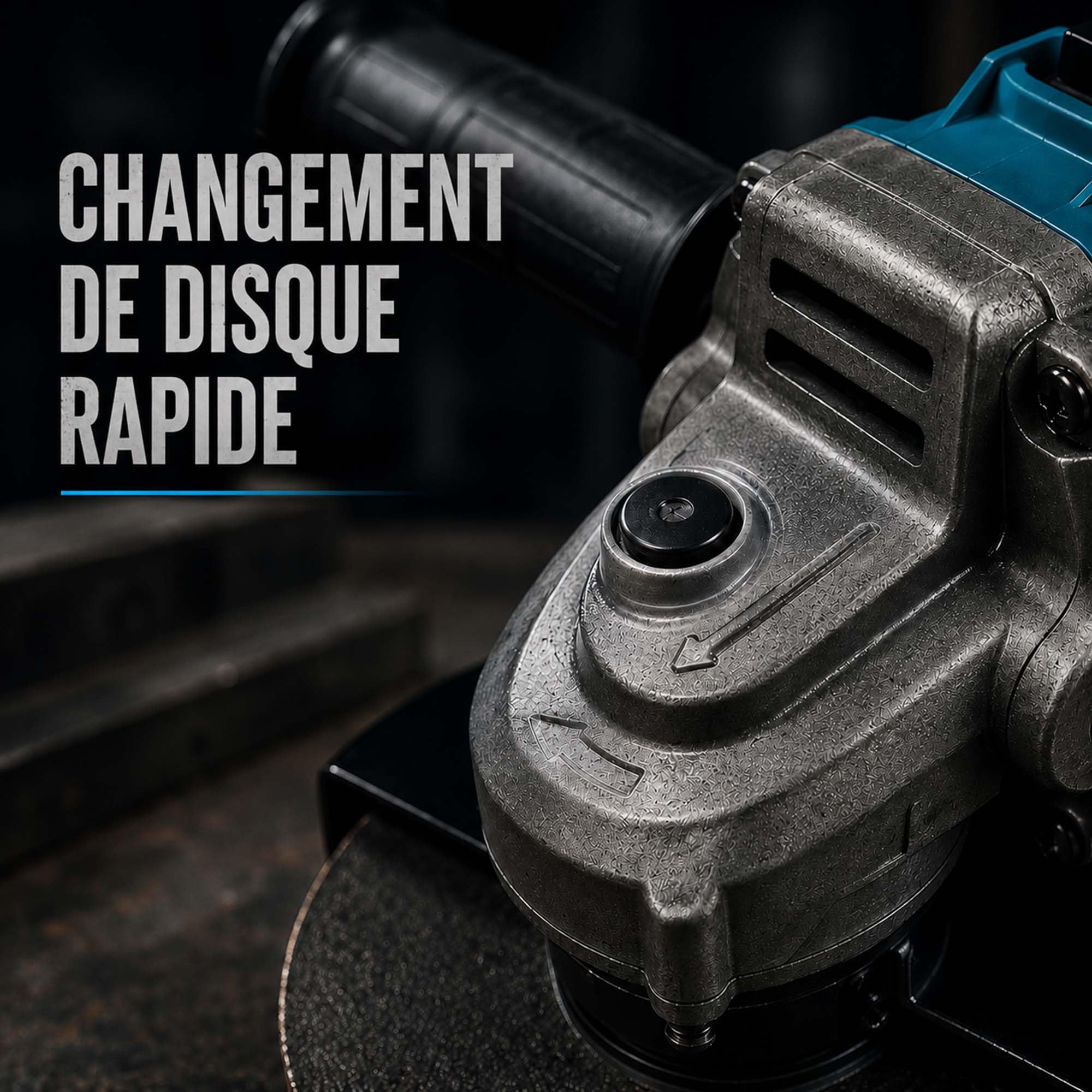 Meuleuse d’angle sans fil 125 mm, meuleuse brushless 10000 tr/min avec 2 batteries 4,0 Ah et chargeur, pour métal, pierre et carrelage, avec coffret