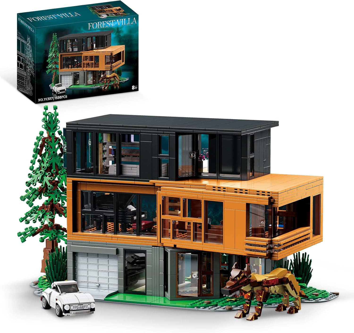 Forest House Building Set with Lights, Haunted House Villa Architecture Model for Romance Films Fans, Compatible with Lego for Adults, Halloween Christmas Toy Gifts for Kids Boys Aged 8+ (1550 PCS)