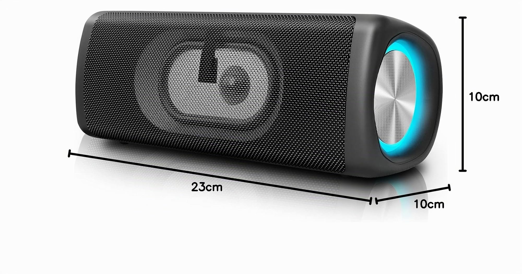 Cassa Bluetooth Portatile Potente, 20W Altoparlante Bluetooth Waterproof IP67, Bassi Potenti, Associazione Stereo, Speaker Wireless Bluetooth 5.0 con Luce LED, Microfono Incorporato, TF/AUX