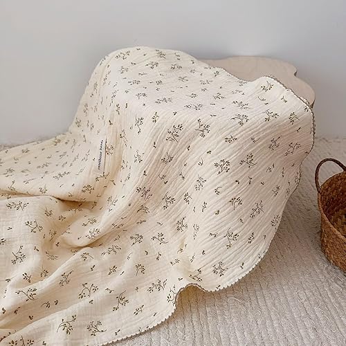 Vista 121 de BuLuTu Mantas de muselina para bebés, niños y niñas, 100% algodón, manta reversible para bebé, manta para cuna, suave, transpirable