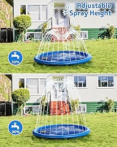 Sebor Splash Pad for Toddlers, 77" Sprinkler for Kids, Thicken Baby Pool Water Mat, Fun Summer Outdoor Water Toys for Toddlers 4-6,Blue
