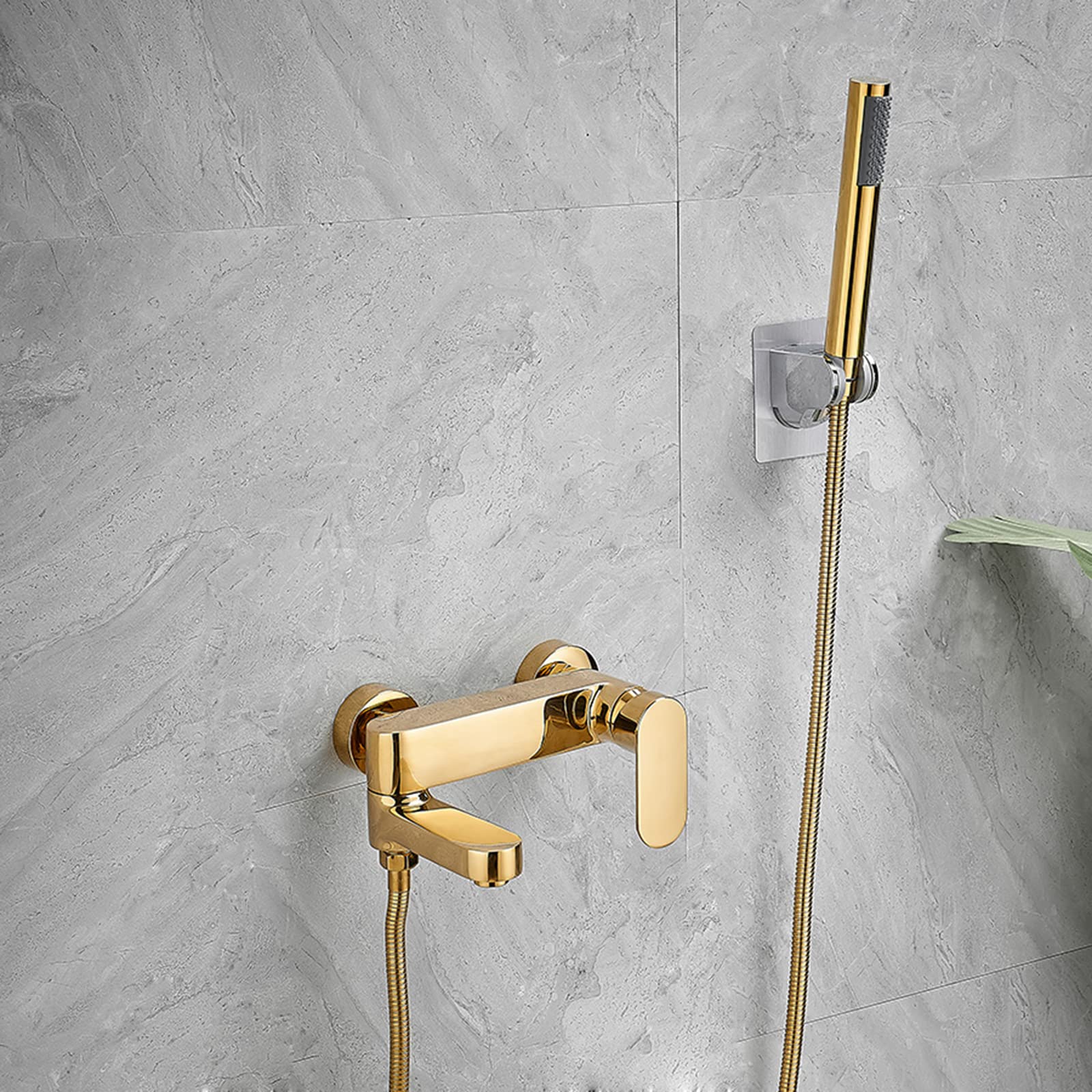 Robinet mitigeur de bain-douche mural avec douchette et flexible pour baignoire