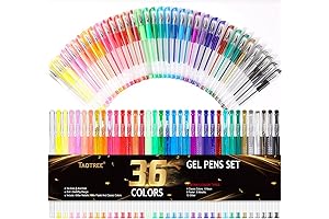 Taotree 36-Color Glitter Gel Pens for Adult Coloring Fun