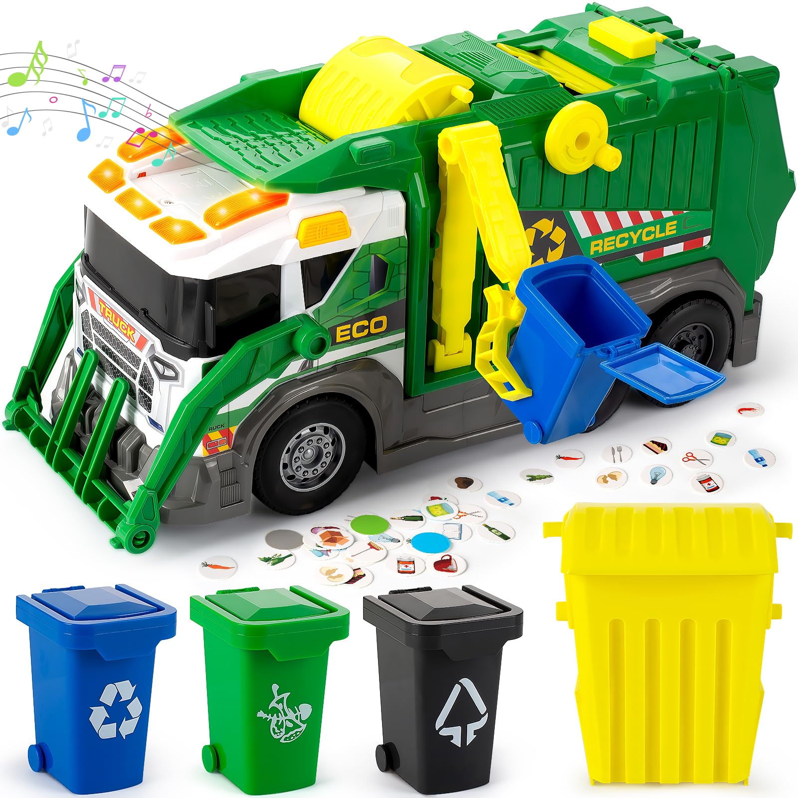 Truck Toys Garbage Truck Toy Recycling Truck W 3 Cans Flash Cards truck-toys-garbage-truck-toy-recycling-truck-w-3-cans-flash-cards