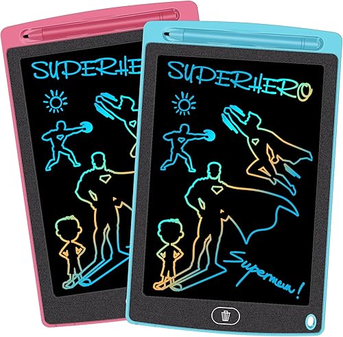 GonnaGokur Tableta de escritura LCD de 85 pulgadas paquete de 2 almohadillas de dibujo de gráficos electrónicos tableros de garabatos y garabatos