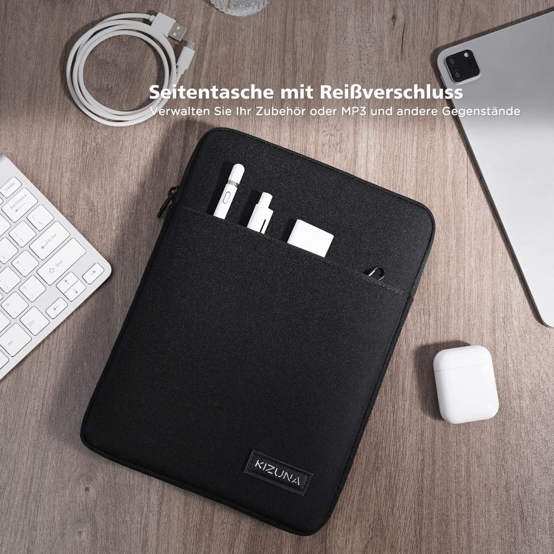 KIZUNA Tablet Tasche 8 Zoll Sleeve Hülle Laptop Wasserdicht Für iPad mini 6 8.3"/iPad mini 5 7.9"/8.0" Huawei M5/iPad mini 4,3,2/Samsung Galaxy Tab S2/Lenovo Tablettasche Notebook Bag, Braun