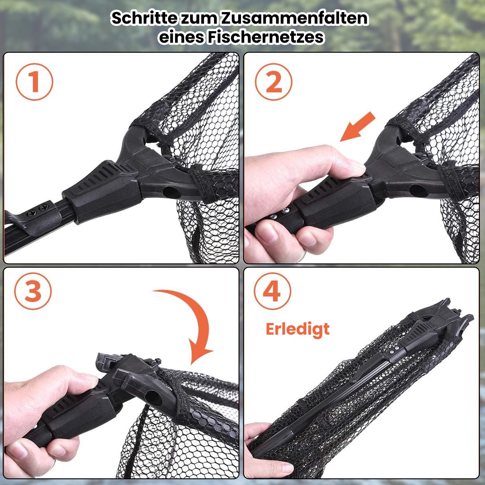 Red de Pesca de Acero Inoxidable Triangular Plegable, Sacadera Carpfishing con 1 Alicates de Pesca, 1 Unidad de Anzuelos para Estanques Arroyos Lagos y Pesca Desde Embarcación(90cm)