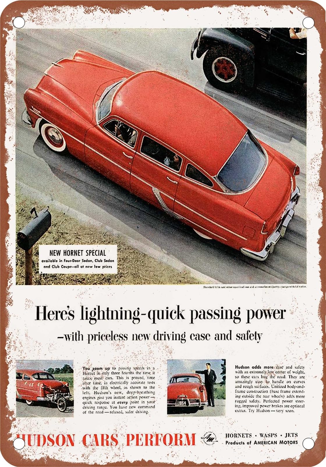 METAL SIGN - 1954 Hudson Vintage Ad 06 - Old Retro Rusty Look home decor