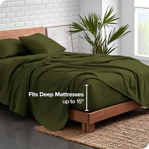 Miniatura 3 de Bare Home Juego de sábanas de franela de algodón orgánico, tamaño matrimonial, 100% algodón, doble cepillado para mayor suavidad y comodidad,