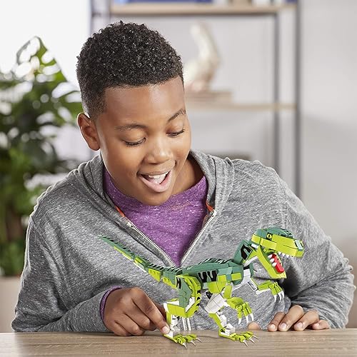Miniatura 7 de SIENON Creator Velociraptor Juego de juguetes de construcción de dinosaurios, Dinosaur Park World Dominion Raptor, modelo de juguete con mandíbula