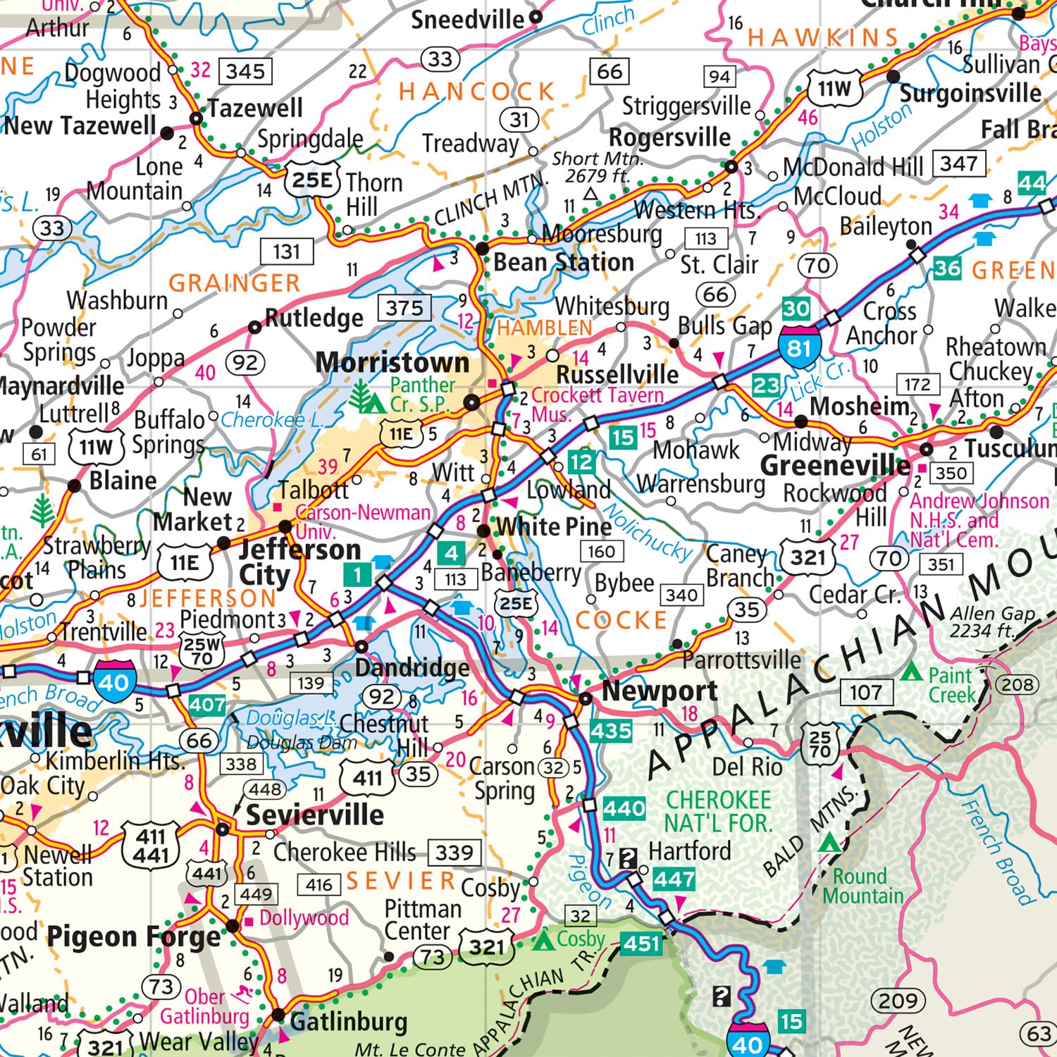 Rand McNally Easy to Fold: Tennessee State Laminated Map - Image 4
