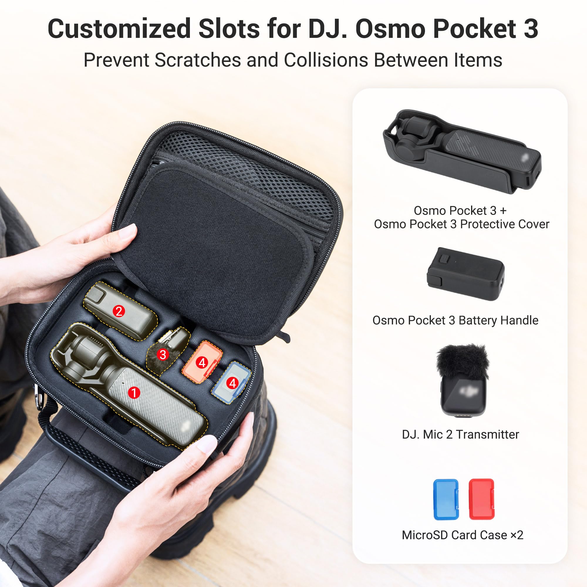 Amazon.com : JJC Pocket 3 Storage Case with 3 Pcs Magnetic Fill