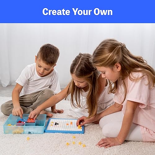 Miniatura 4 de KIEZ Rompecabezas de mosaicos de 490 piezas, desafío de arte de píxeles con 24 diseños (animales, vehículos, frutas, arquitecturas), juguetes STEM