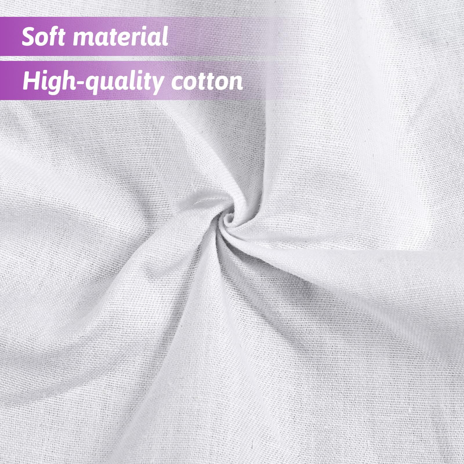 100 Pcs 5-inch Cotton Fabric Squares, Precut Quilting Squares Charm Packs Solids White, 5″ Precut Cotton Fabric Square for Beginners DIY Sewing Embroidery Patchwork Scrapbooking Craft — view 4