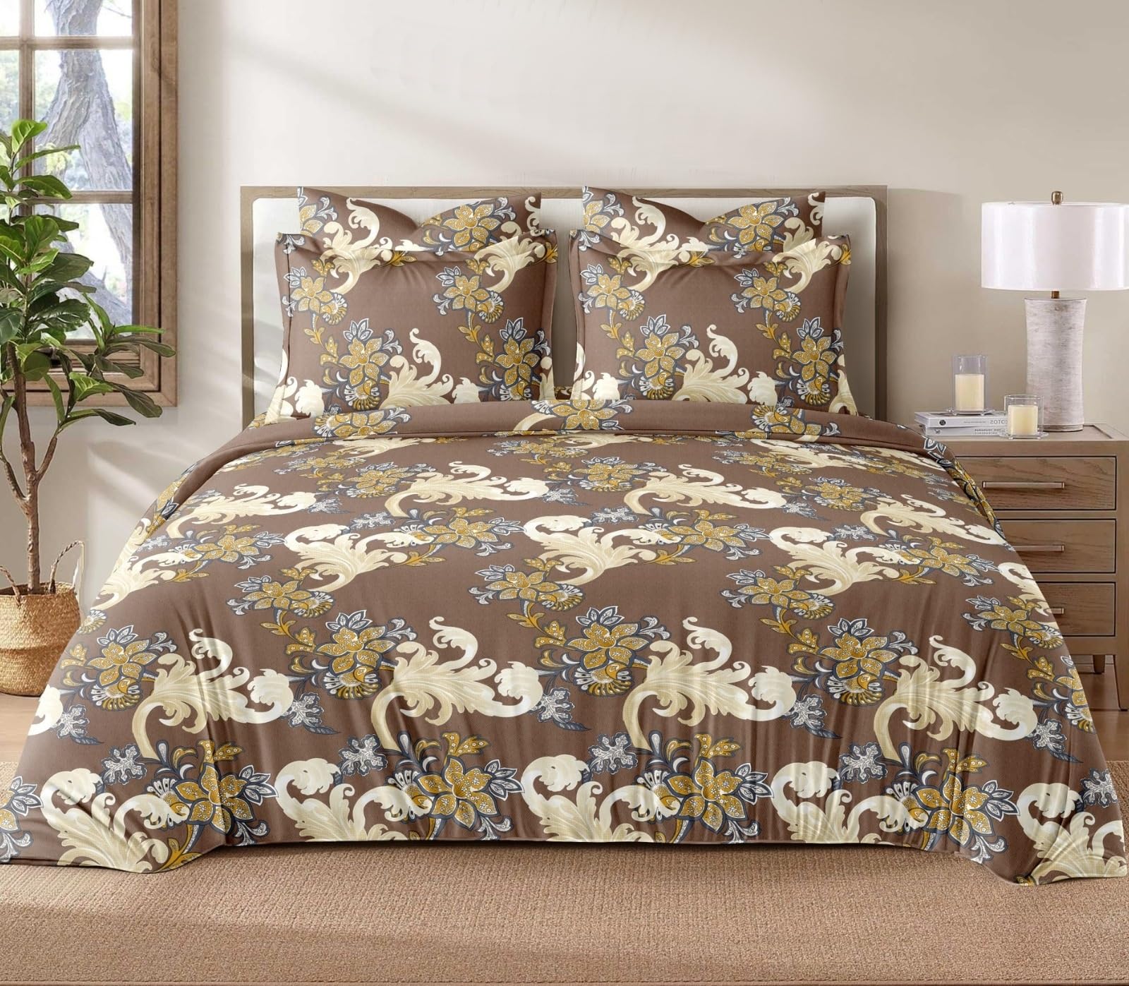 Cotton 300 TC Modern Microfiber AC Comforter King Size-90X100 Inch Soft Lightweight All-Season Blanket | Skin-Friendly & Breathable Comforter for Home Living Room Bedroom(C2-image-41