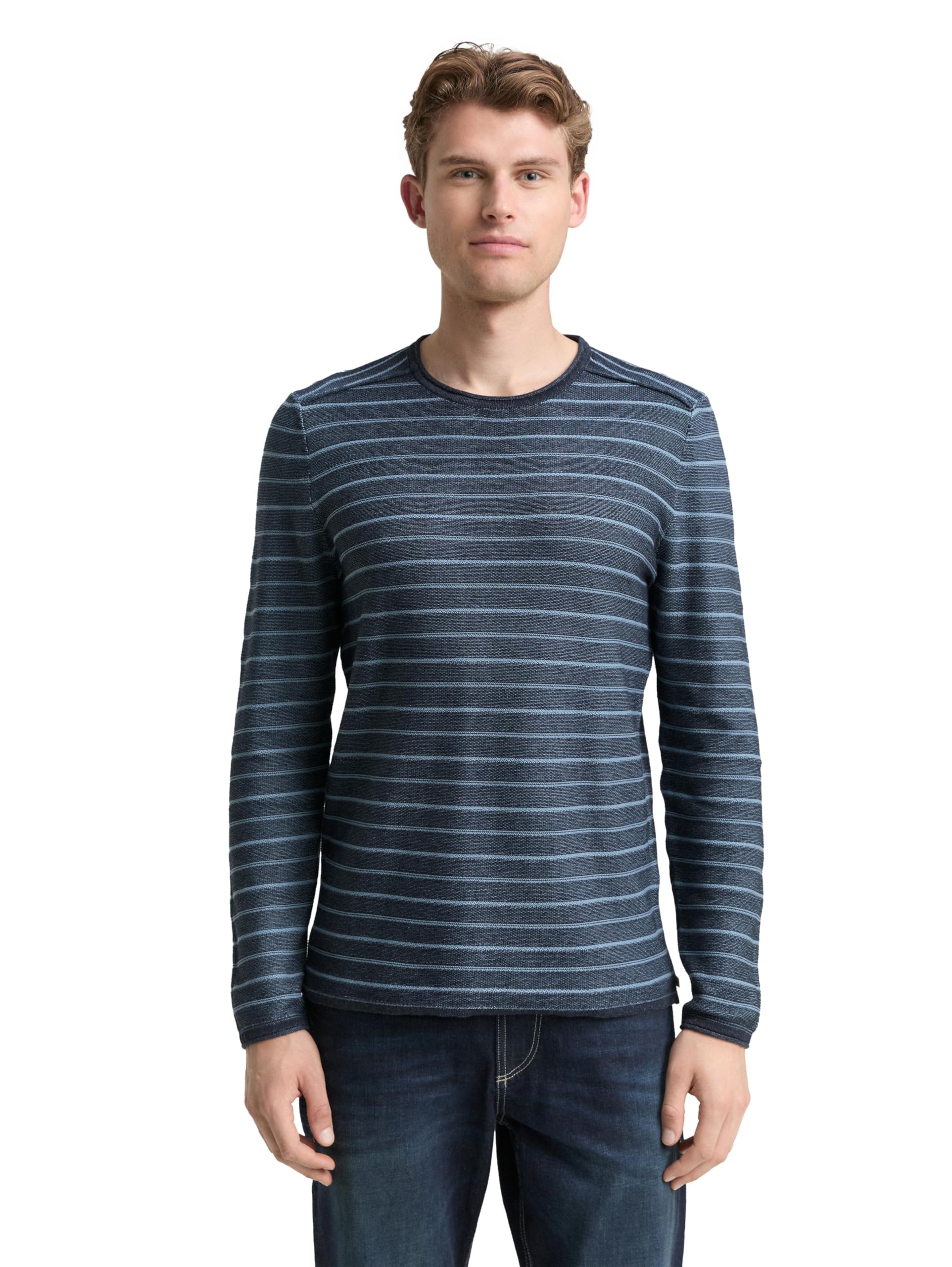 TOM TAILOR Herren Strickpullover mit Rundhalsausschnitt