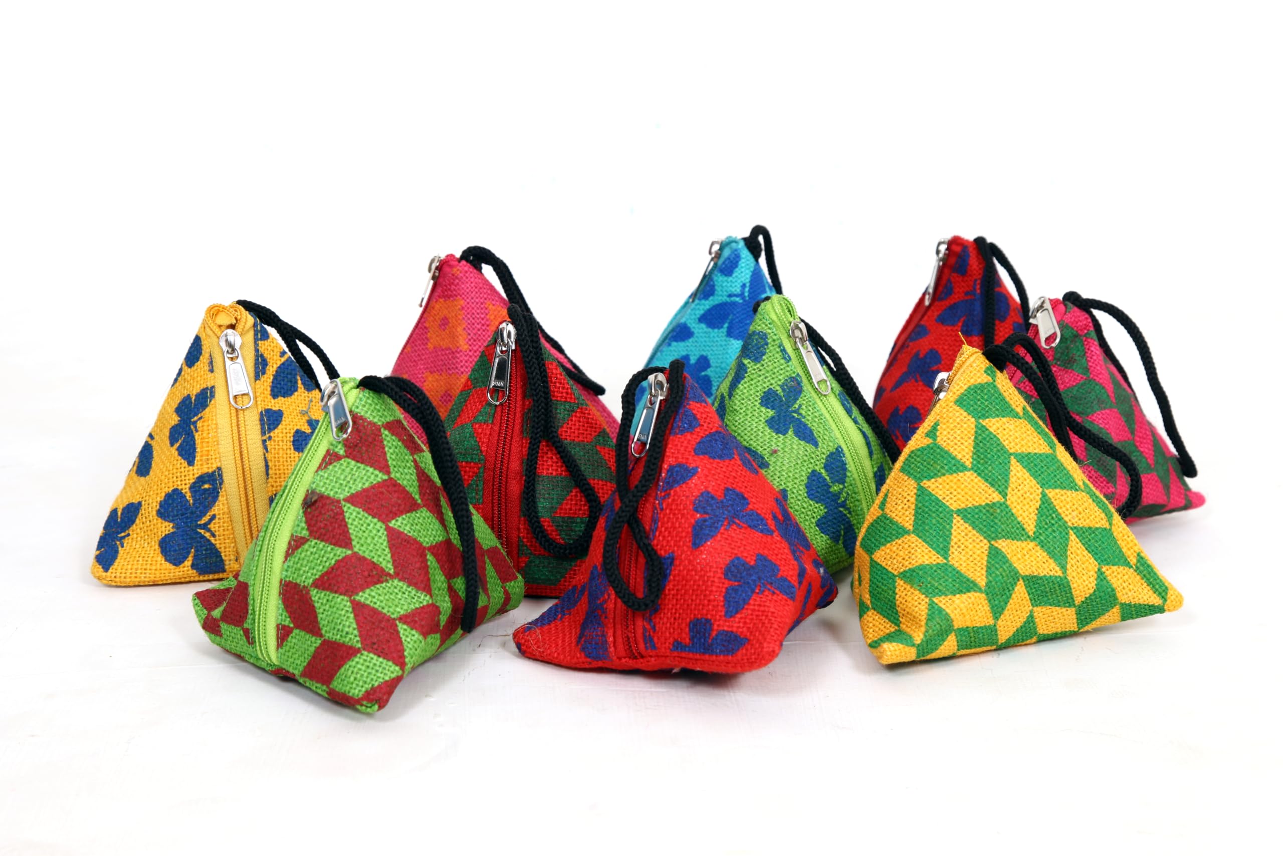 Hast Shilp Return Gifts Jute Ecofriendly Potli Bangle Pouches (5"X5"X5") Set of 10 Multi Colour-image-21