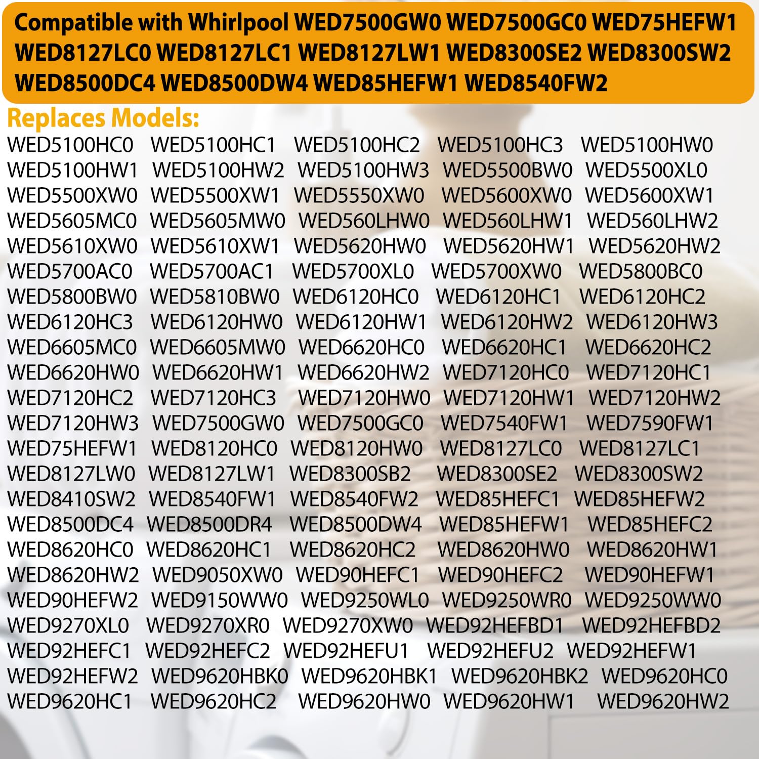 SupHomie - Kit de elementos calefactores para secadora - Compatible con Whirlpool WED7500GW0 WED7500GC0 WED75HEFW1 WED8127LC0 WED8127LC1 WED8127LW1 WED8300SE2 WED8300SW2 WED8555 DCDCDCDC4
